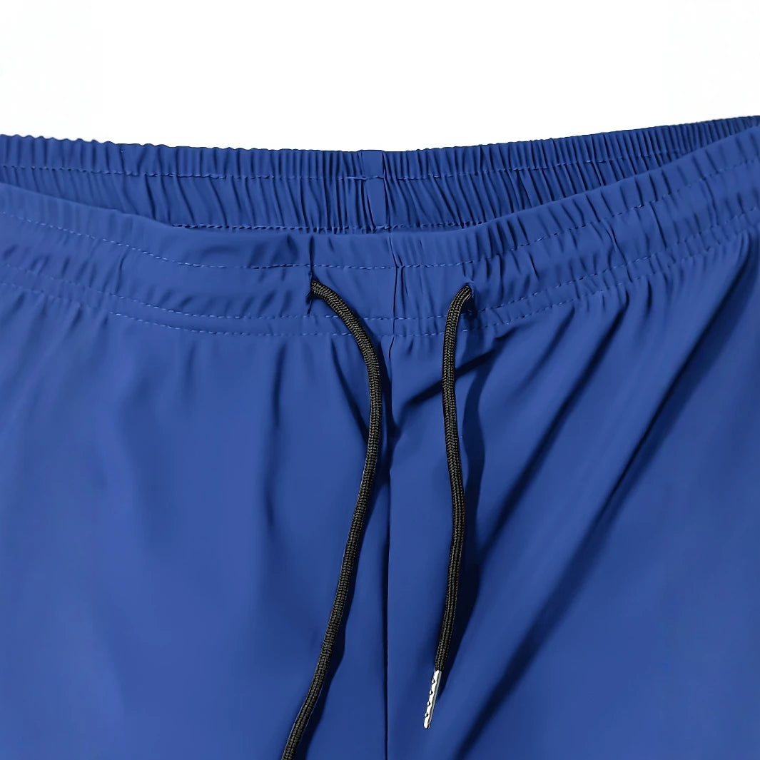 Freizeithosen für Herren, Freizeithosen aus Eisseide, kurze Sporthosen, hochelastisch, Reißverschlusstaschen, elastische Hosen, modische Freizeithosen.