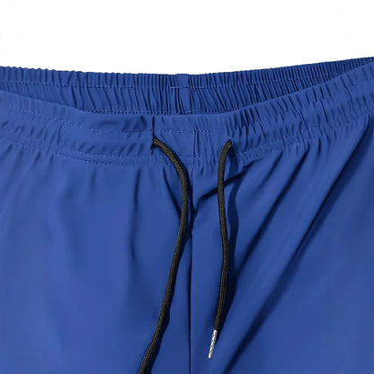 Freizeithosen für Herren, Freizeithosen aus Eisseide, kurze Sporthosen, hochelastisch, Reißverschlusstaschen, elastische Hosen, modische Freizeithosen.