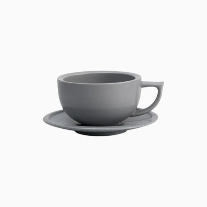 MUVNA Coffee and tea tools Cups 280ml/for Latte,Hot Tea,Cappuccino,Mocha,Cocoa,White/Cup and Saucer Set/Ceramic Latte Coffee Cup