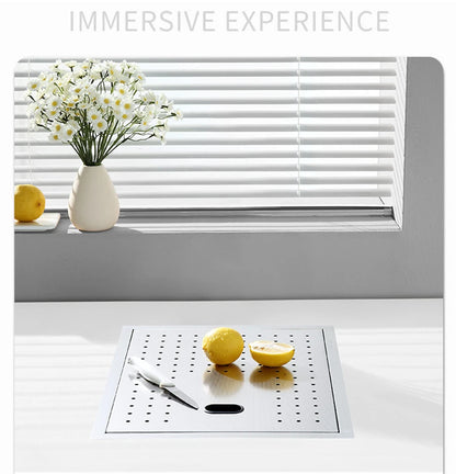 SUS 304 Island Hidden Kitchen Sink Rice Grain Embossing Prevent Scratches Handmade Bar Counter kitchen Sink With Cup Rinser