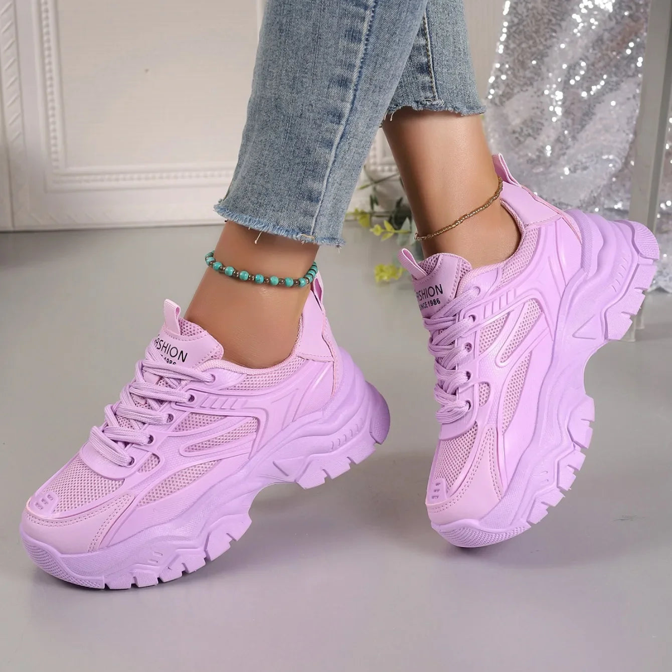 Women Sneakers 2024 New Fashion Chunky Sneakers Women Outdoor Tennis Platform Sports Shoes for Women Lightweight Designer Shoes.