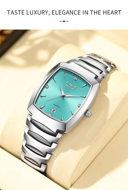 LIGE New Ladies Waterproof Watch Luxury Stainless Steel Women Watches Creative Fashion Original Elegant Quartz Wristwatch Gift.