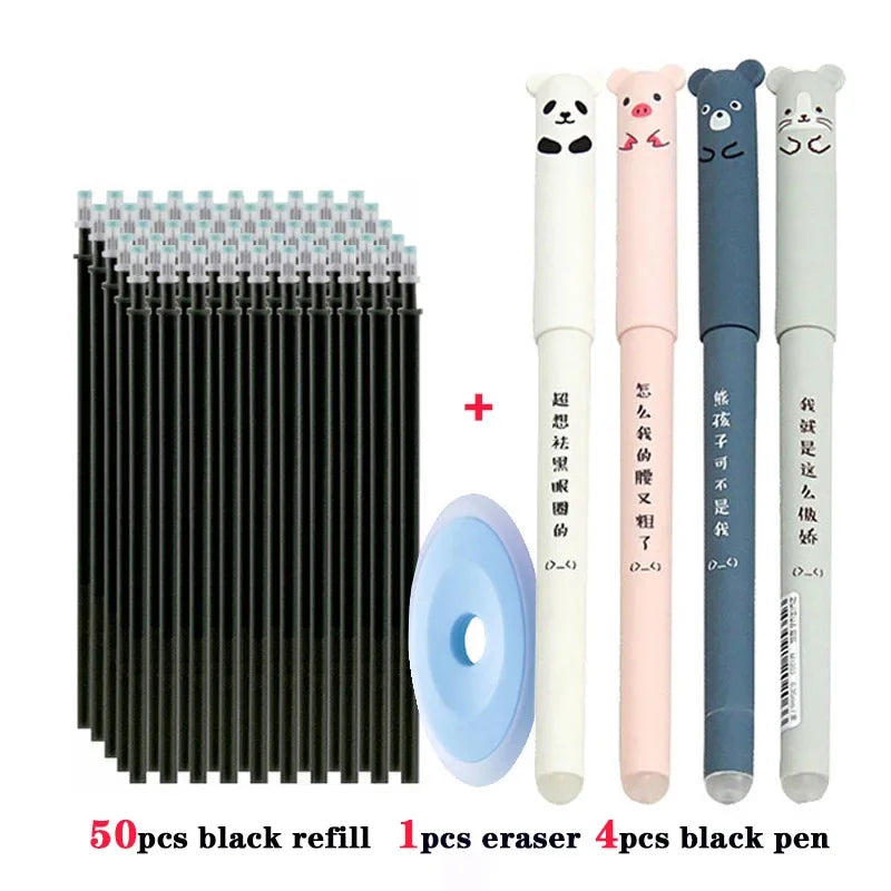 55 teile/los Löschbaren Gel Stift 0,5mm Refill Stange Magische Tinte Löschbaren Stift Waschbar Griff Büro Schule Schriftlich Werkzeuge Kawaii schreibwaren.