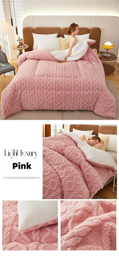 New Super Thick Winter Warm Blanket for Bed Artificial Lamb Cashmere Weighted Blankets Soft Comfortable Warmth Quilt Comforter