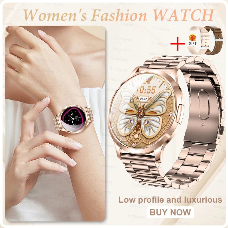 2025 New Smart Watch For Women AMOLED Screen Watches IP68 Waterproof Heart Rate Monitor Ladies Call Smart watch For Android ios