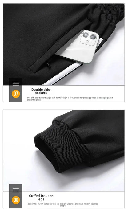 New Casual Men's Sport Suit Striped Ankle-Length Cotton Stand Collar Jacket With Three Buttonts Slim Fit Pants 2-Piece Set