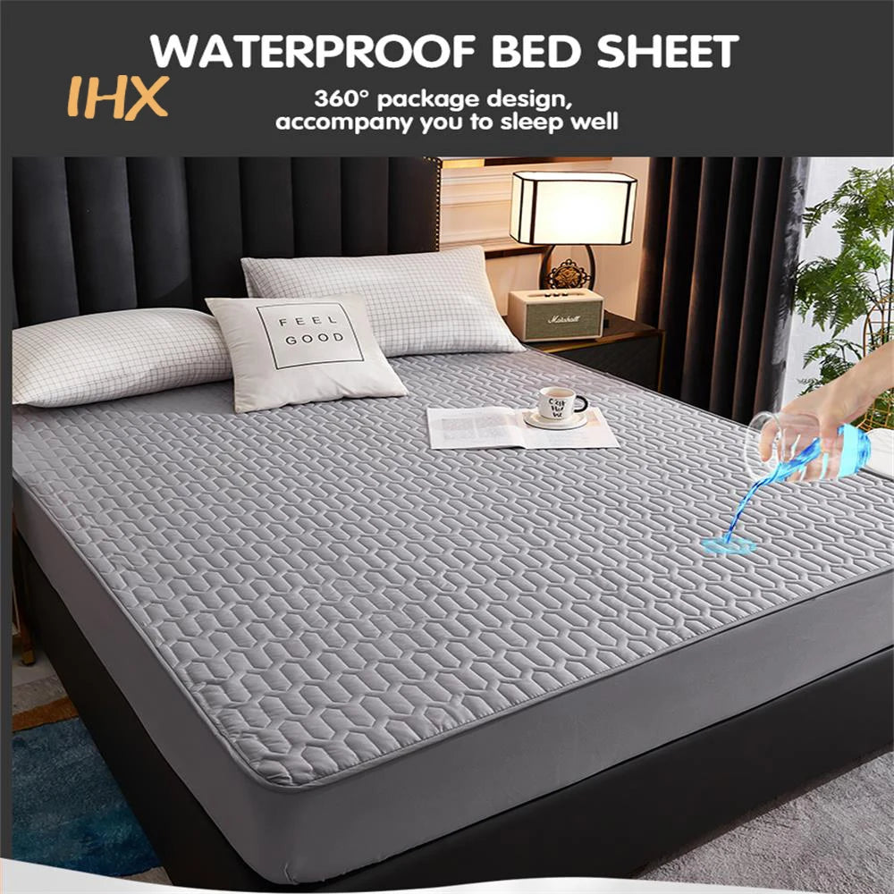 Waterproof Thicken Mattress Cover Quilted Latex Mat Bed Covers Pad Skin-Friendly Fitted Sheet Protector Bedspread150/160/180x200.