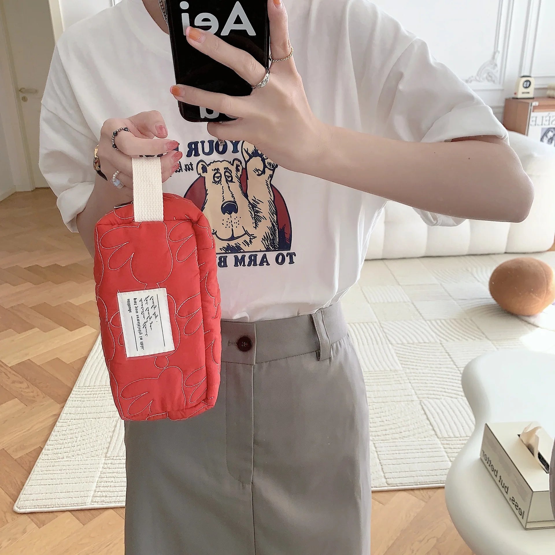 2025 Cute Rabbit Travel Cosmetic Lipstick Purse Storage Bag Kawaii Women Makeup Handbags Organizer Wallet Pouch Pencil Case Bags.