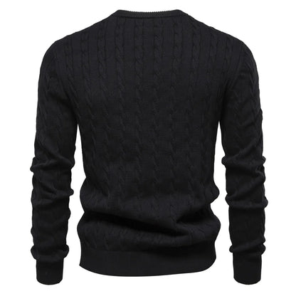 2024 High-quality Men's Sweater Pullover New Deer Embroidery Solid Color Knitted Sweater Men's Knit Sweaters  Men Clothing
