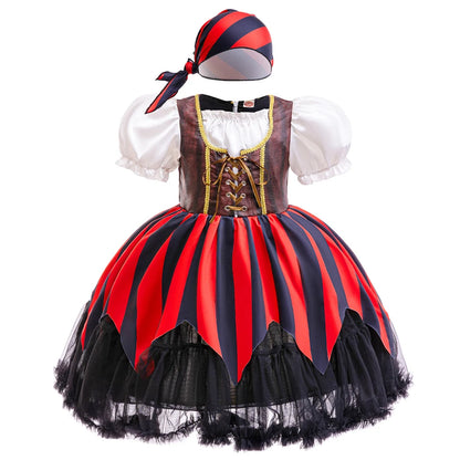 Halloween Mädchen Cosplay Piratenkapitän Kleid Kinder Karneval Event Maskerade Party Festival Kostüm Kinder Performance Bekleidung