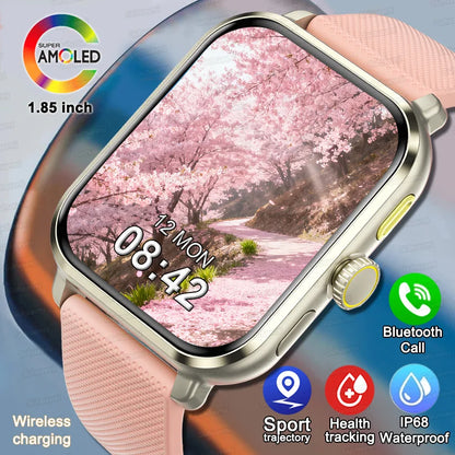 New 1.95" Smart Watch women Voice Call Heart rate Blood Pressure Custom Watches dial GPS Sport trajectory Smartwatch Men Women.