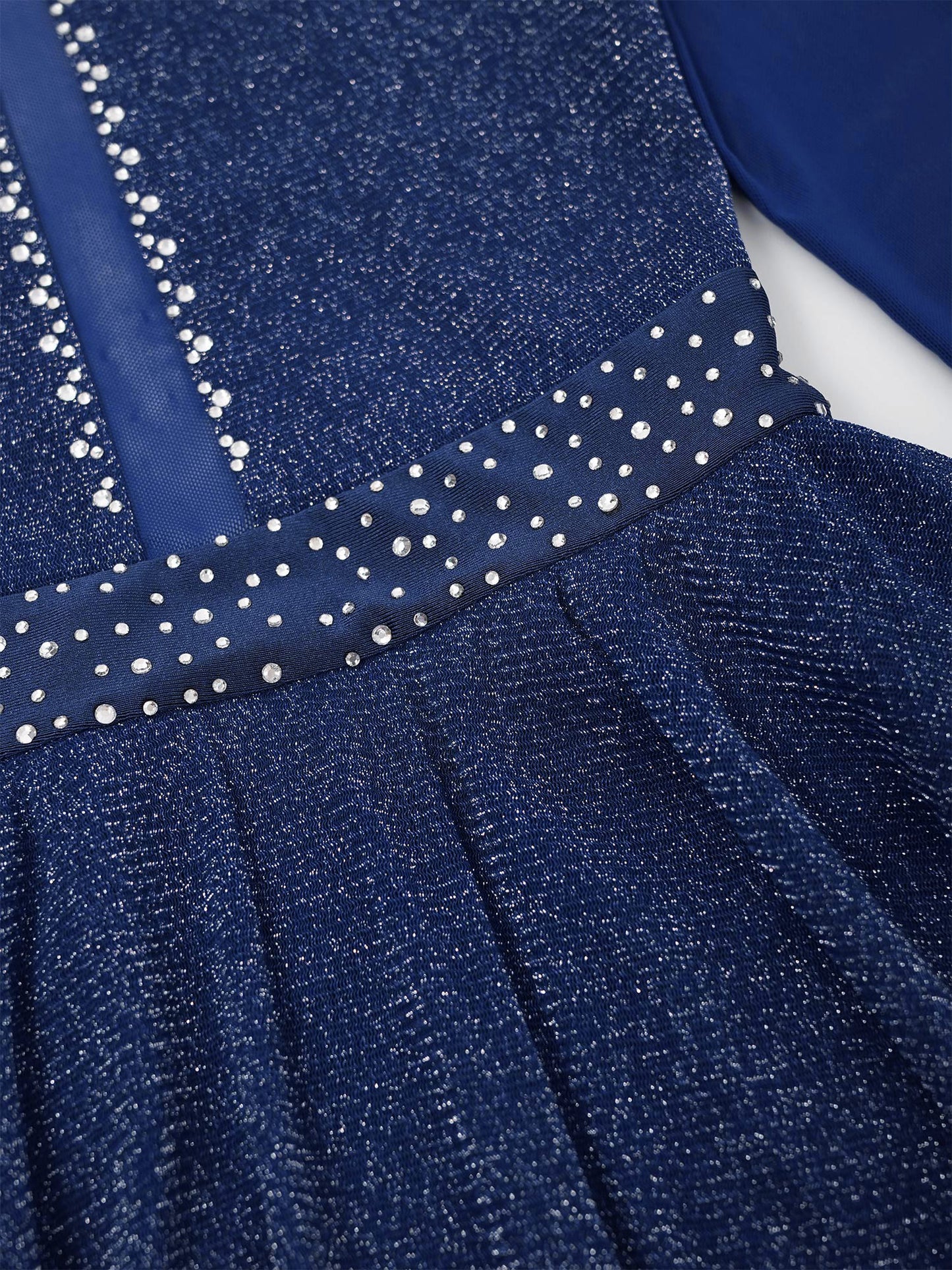 Kinder Mädchen Eiskunstlauf Kostüm Ballett lyrische Tanz gymnastik Trikot Kleid Langarm glänzend Mesh Performance Dance wear