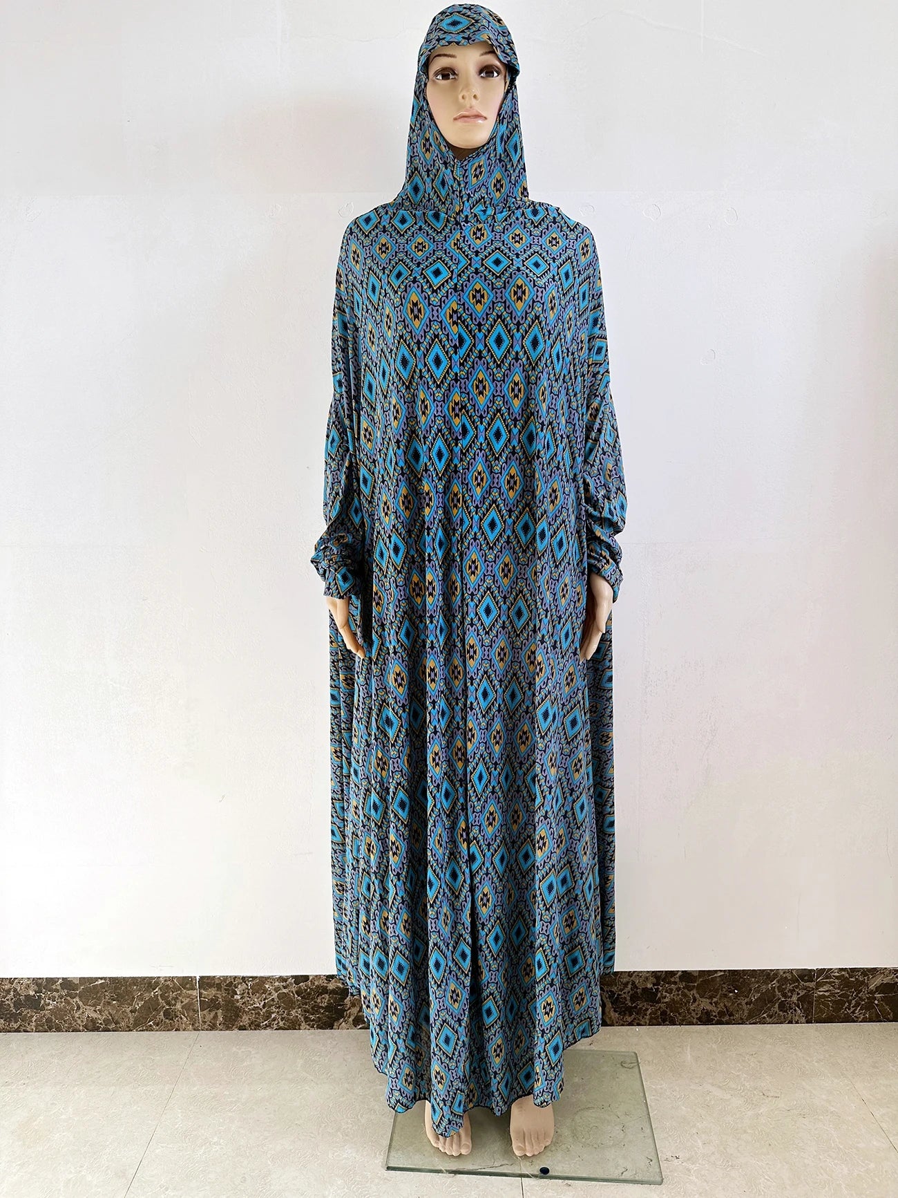 6XL  Muslim Womens Hooded Abaya African Sleeveless Prayer Garment Kaftan Dress With Hijab Floral Dubai Saudi Robe Ramadan