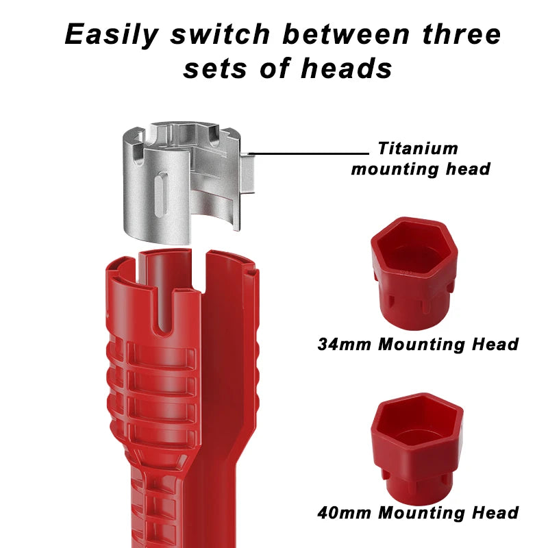 24 in 1 Sink Faucet Wrench Multifunction Pipe Wrench Anti-Slip Handle Double Head Wrench For Kitchen Bathroom Water Pipe Repair