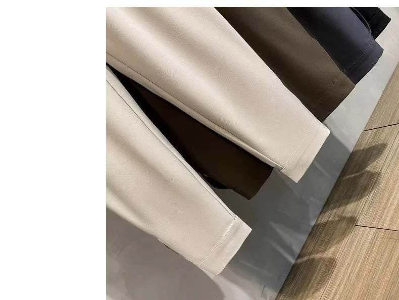 Luxury Fashion Straight Men's Casual Pants Spring Summer New Korean Suit Pant Harem Business Formal Male Trousers Trendy Brand.