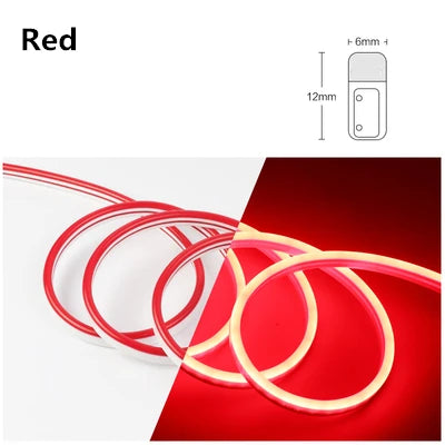5V 12V 24V Led Neon Strip Light 6mm Narrow Rope Flex Tape Silicon Tube Bar Waterproof DIY Sign Red Green Blue Yellow Pink White.