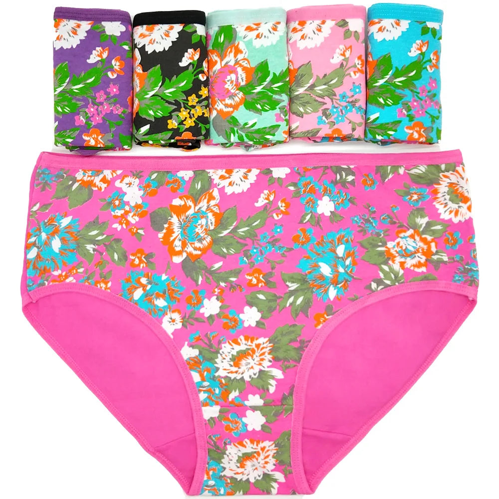 Underwear Women Panties Cotton Mid Rise Butterfly Soft Sexy Briefs Ladies Knickers Plus Size for Women 3 Pcs/lot