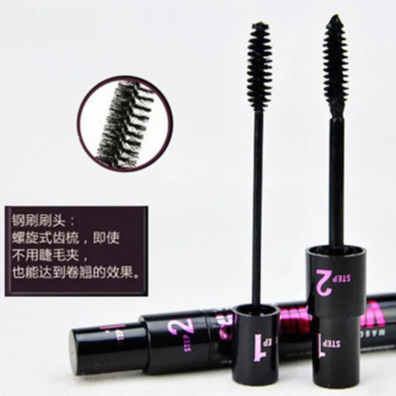 1pc Black Waterproof Curled Lashes 2-in-1 Long-lasting Natural Quick Drying Mascara Lengthens Eyelashes Female Makeup Косметика.