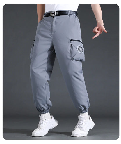 Fan Pants Cold Fishing Pure Cotton Site Welder Camping Ride Climbing Hiking Sports Fan Suit Air-Conditioning Clothes Fan Cooling