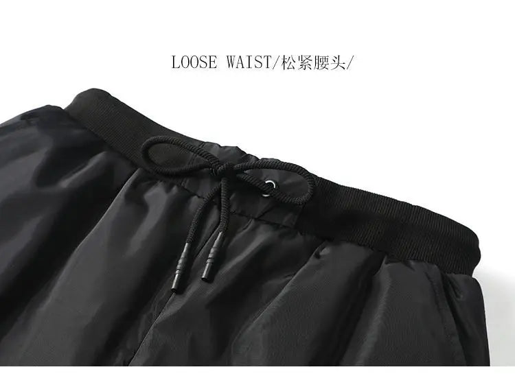 New Winter Thermal White Duck Down Pants for Men Loose Fit High Waist Warm Thickened Elastic Waistband Down Trousers Man PT-590