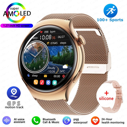 2025New GPS NFC Bluetooth Call Smartwatch Women Watch 4 mini Sports Track Heart Rate Oximetry Monitoring Health Smartwatch Woman
