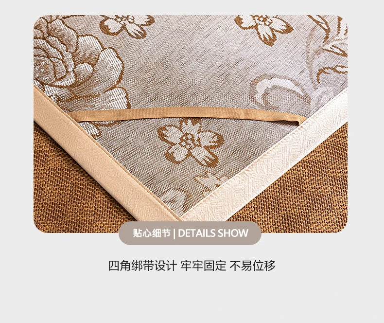 Natural Ice Rattan Mat 90/120/150/180/200cm Cool Summet Mat Mattress Plant Fiber Mat Househould Straw Mats Furniture Protector