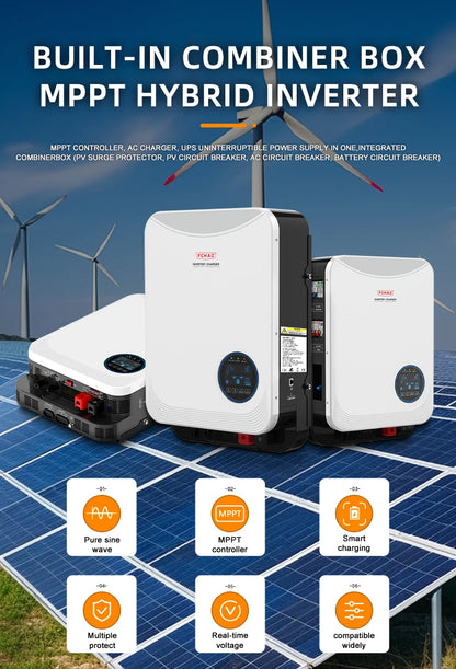 FCHAO sine wave inverter WiFi APP remote control solar photovoltaic hybrid 24V48V off-grid MPPT high power 6.2KW energy-saving.