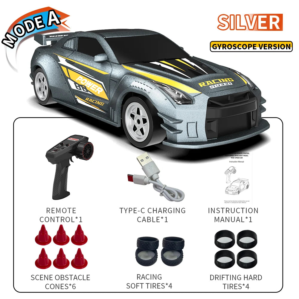 1:43 2.4G 4WD RC Drift Car with Gyroscope Fullly Proportion Remote Control Car JJRC C8827 Mini Racing Car Model Boy Toy Gift