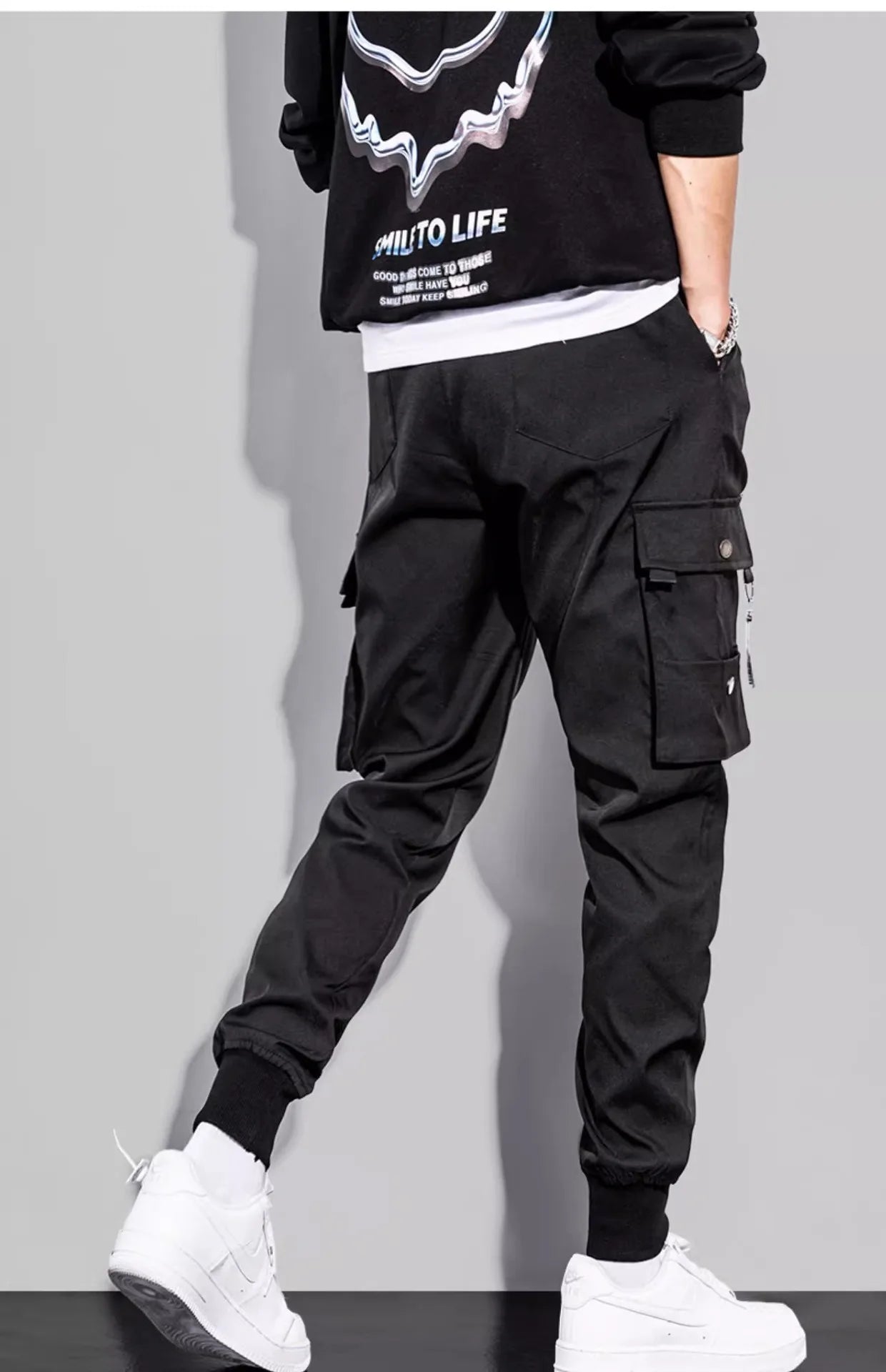 Men's Trendy Overalls Spring Autumn American Style Leggings, Men's Loose Casual Pants.