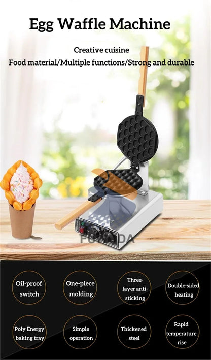 Commercial Egg Waffle Machine And Cooling Rack Egg Waffle Maker Household Waffle Making Machine Paired Cooling Rack.