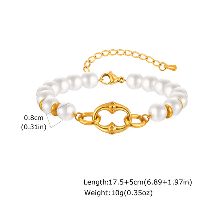 Chunky Bold Toggle Bracelets for Women, Stainless Steel OT Buckle Link Chain Bracelet Gold Plated Tarnish Free