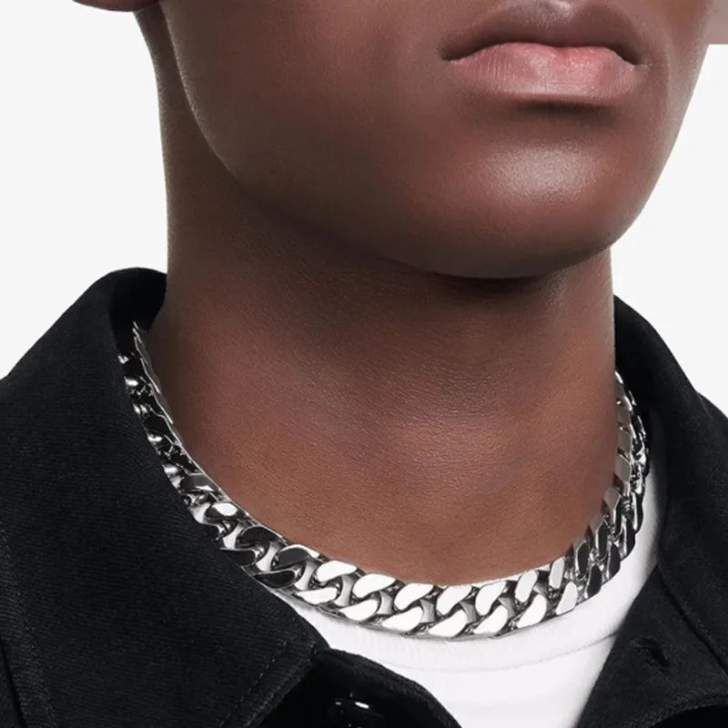 316 Stainless Steel Plated 18k Gold Fashion Crypto Cuban Chain Miami Rap Hip Hop Men's Bracelet Accessory.