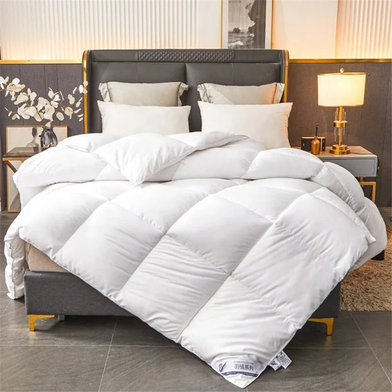 Winter Imitation Goose Down Quilt Five-Star Hotel Duvet Super Soft Fluffy Full Single Autumn Spring Comforter Quilted Blanket.