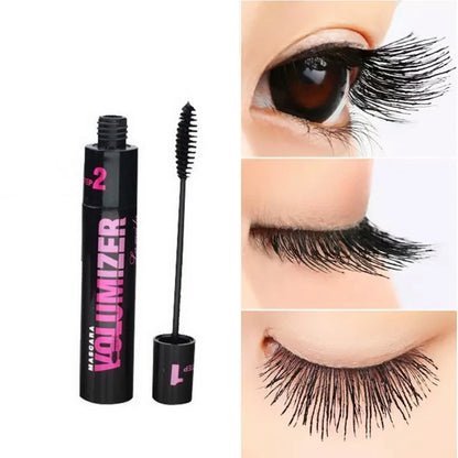 Make up 2in1 Double Purpose Mascara Waterproof and Sweatproof Curling Brushes Makeup Eye Fiber Mascara Eyelash Eyelashes Black.
