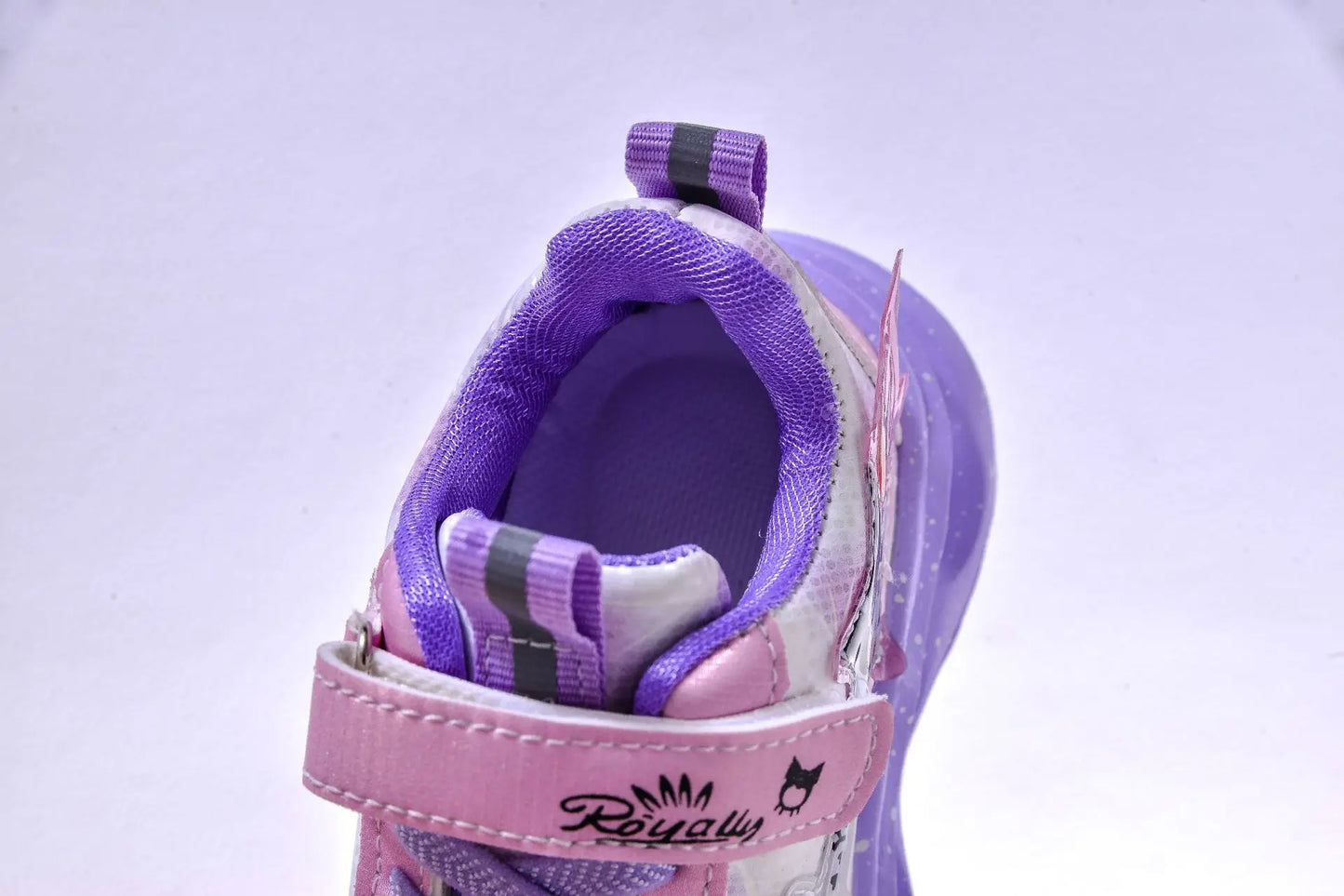 Kids'Casual Shoes Girls Led Light Cartoon PU Leather Spring Fashion Flat Bottom Anti-slip Soft Bottom Pink Purple Size 21-30.