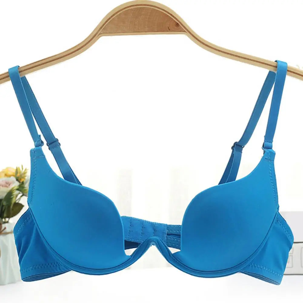 Women Girl Sexy Underwear No Steel Ring Solid Color Padded Bra Comfortable Upper Support Push-Up Bra Women Beauty Back Bra.