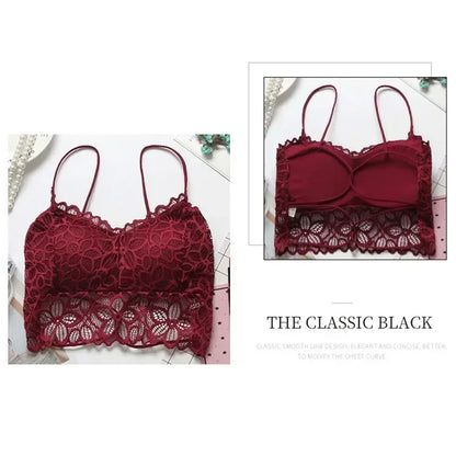 Sexy Lingerie Seamless Sport Bra Strapless Top Bra Girls Sunflower Lace Bras Push Up Bralette Brassiere for Women Underwear