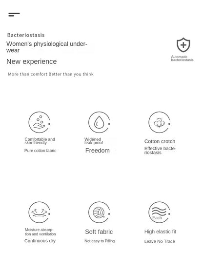 3PCS Cotton Menstrual Panties Leak Proof Breathable Sexys Panties Woman Women Girls Physiological Pants Women's Intimates M-XL.