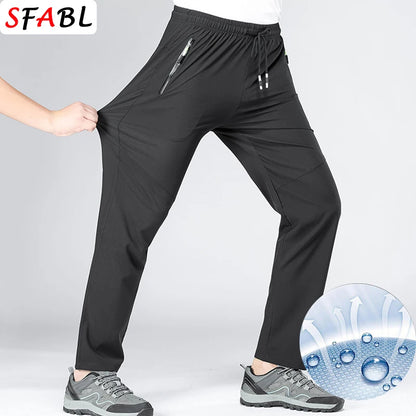 5XL High Stretch Outdoor Sport Hiking Pants Men Zipper Pockets Trousers Men Summer Thin Quick Dry Men's Pants Trekking Fishing