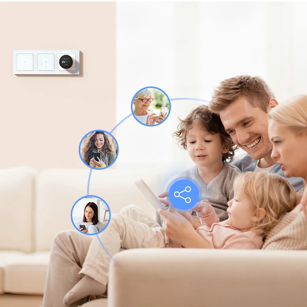 AVATTO Tuya WiFi Smart Licht Schalter Motorisierte Jalousien Shutter Vorhang Schalter Touch Glas Schalter Funktioniert Mit Alexa Google Hause.