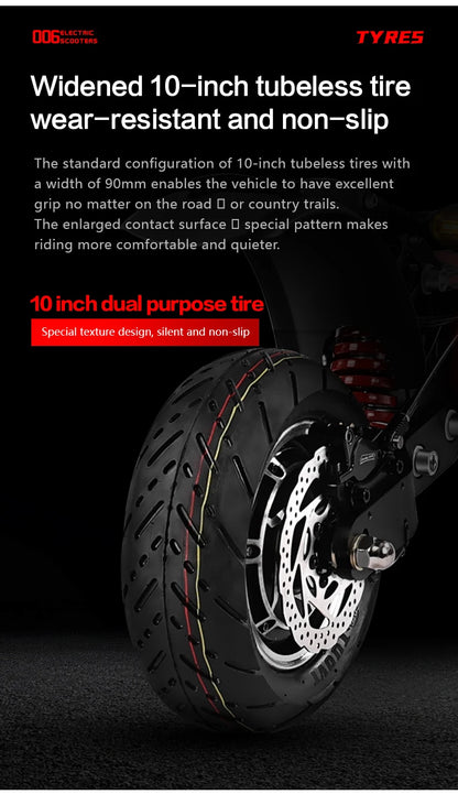 BOYUEDA Q7 PRO Adult EScooter 1600W*2 Dual Motor Foldable City E-Scooter 52V19AH 10” Tire Off-Road Electric Scooter.