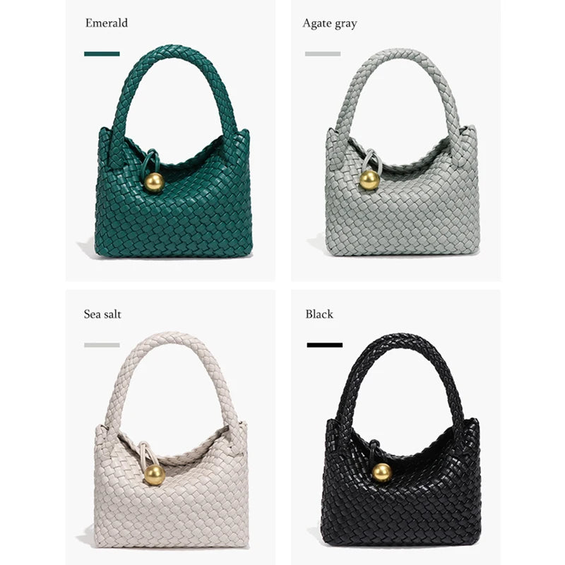 Woven Shoulder Bag for Women Crossbody Tote Bag for Women Small Handbag Vegan Leather Purse Tote Handbag Hobo Bag.