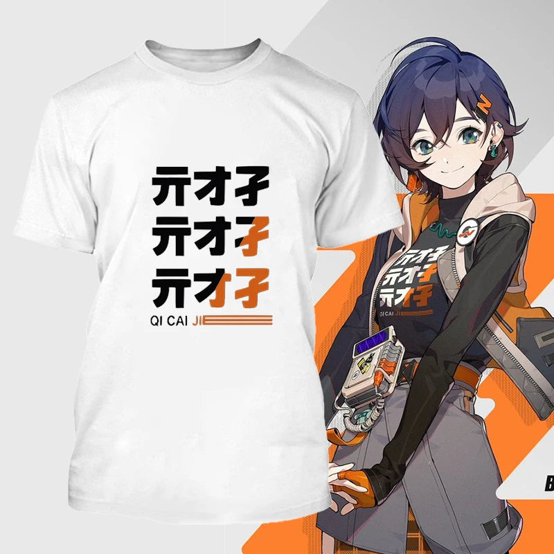 New MiHoYo Game Zenless Zone Zero Print Men T-shirt ZZZ Role Wise Belle Graphic T Shirt Harajuku O-neck Women Short Sleeve Tees.