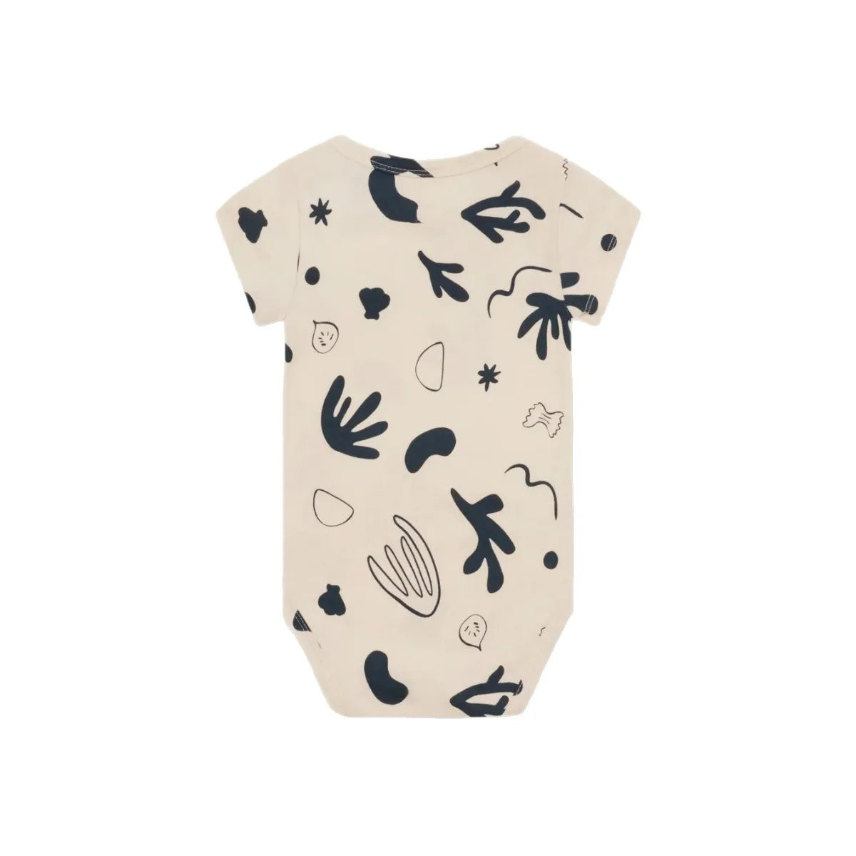 Babyanzug 2025, neuer süßer Baby-Kurzarm-Dreieckstaschen-Furz-Overall im Instagram-Stil für drinnen und draußen.