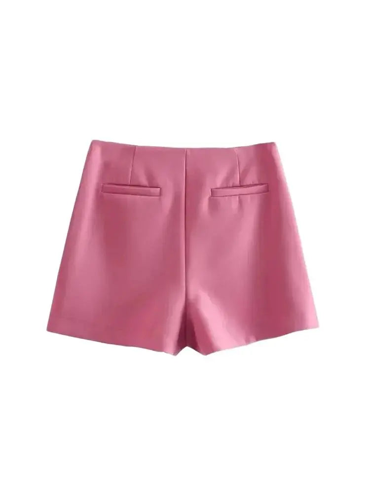 Women Fashion Pareo Style Shorts Skirts Vintage High Waist Side Zipper Female Skort Mujer.