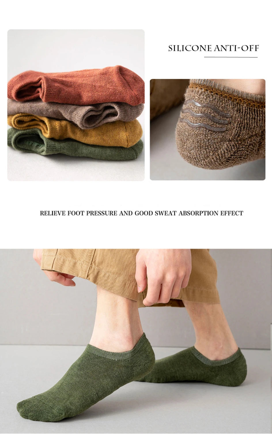 5 Pairs Men Short Socks Cotton High Quality Crew Ankle Casual Soft Low-Cut Non-Slip Breathable Summer Autumn 2022 Sock for Male.