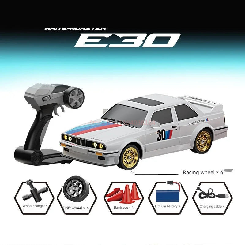 New Rc Car Four-Wheel Drive 1:16 Retro E30 Sports Car Remote Control Car 4wd 30km/H High Speed Drift Car 2.4g Cvt Rc Car Toy Boy.
