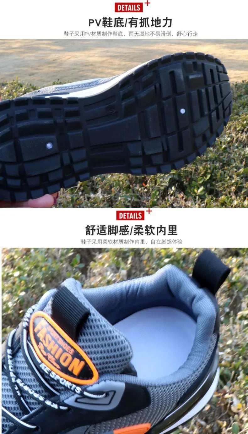 Herren-Laufschuhe, Frühlings- und Sommer-Mesh-Papa-Schuhe mit dicken Sohlen, trendige, lässige Outdoor-Sportschuhe.