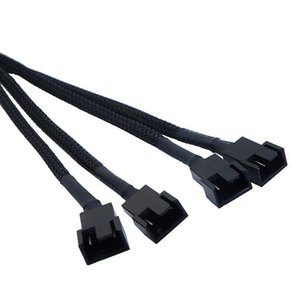 New 4 Pin Pwm Fan Cable 1 To 4/3/2/1 Ways Splitter Black Sleeved 27cm Extension Cable Connector Pwm Extension Cables.
