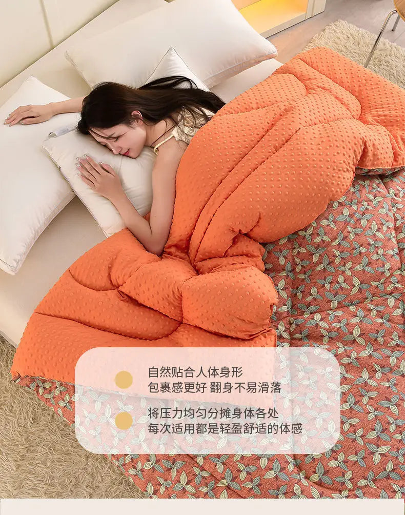 Thickened warm Doudou quilt spring and autumn quilt winter velvet thickened washed Doudou yarn double quilt core.